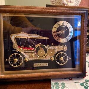Linden Gold and Black Vintage Car Desk/Wall Clock